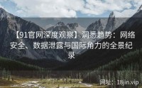 【91官网深度观察】洞悉趋势：网络安全、数据泄露与国际角力的全景纪录